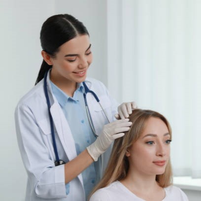 donna visita tricologo clinica